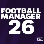 Le logo de Football Manager 26 présente un texte blanc audacieux qui se distingue nettement sur un arrière-plan violet foncé élégant, créant un design épuré et moderne. Le contraste met en valeur l'attrait professionnel et dynamique du logo, parfait pour refléter l'essence du jeu.
